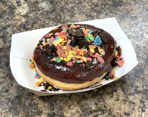 Chocolate Glaze with Oreos and Freddy Pebbles! So Yummy!!!