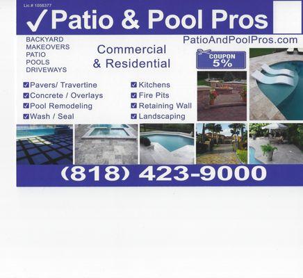 Patio and Pool specialist commercial and residential