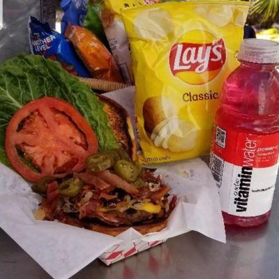 ANGUS CHEESE BURGERS  & BACON, GRILLED ONIONS. "IRVINE, CA"