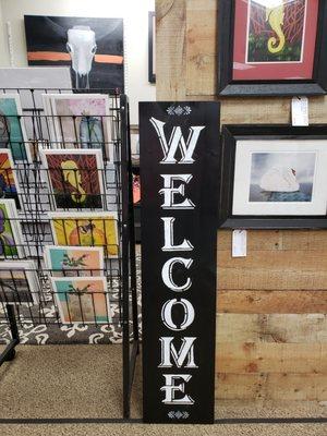 Prints, framed prints, and welcome signs