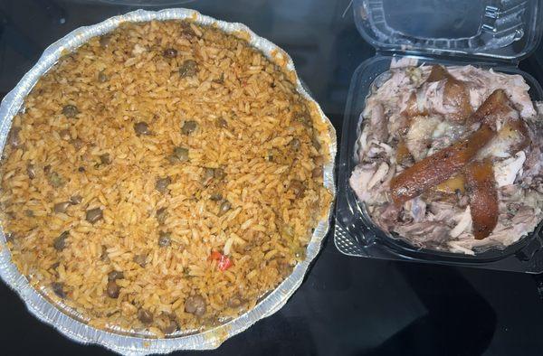 Arroz con gandules Pernil