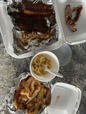 Ribs, Mac, Fries