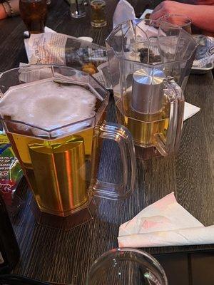 Pitchers of beer