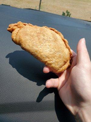 A blackberry fried pie, out of its wrapper.