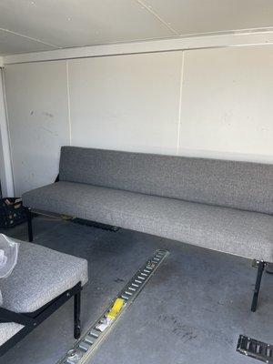 Enclosed trailer couch/bed