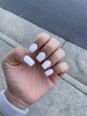 Full set acrylics with white gel