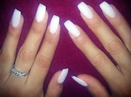 Soft Coffin Shape White Glitter  Acrylic