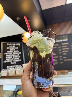 Cookie Monster & Matcha Brownie Sundae  15/10!