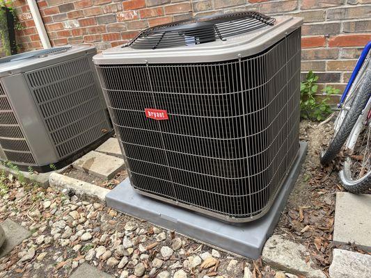 New AC condenser installed.