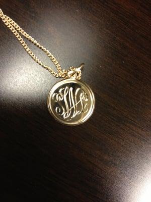 Hand engraved monogram on James Avery necklace