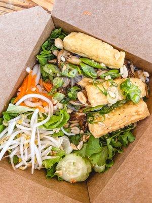 mushroom and tofu vermicelli bowl