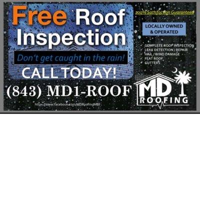 Call today for a free Hail, Wind or Leak inspection of your roof.