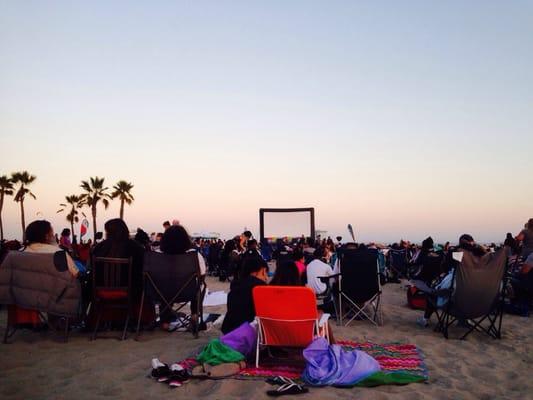 Waiting for the movie to start