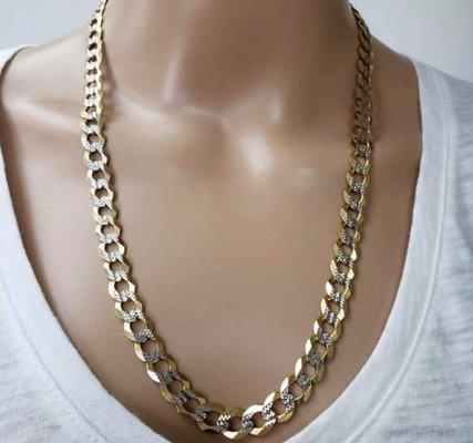 14k gold curb chain