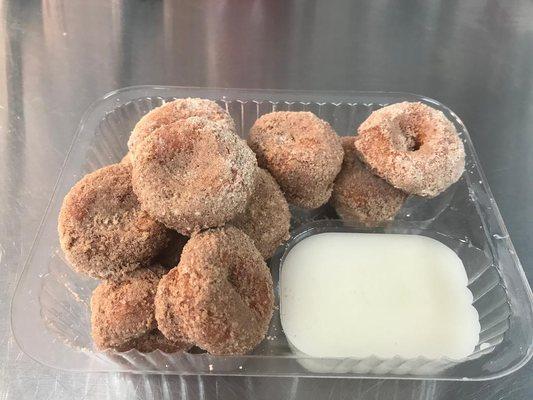 Cinnamon/Sugar Mini Donuts with Glaze for Dipping! Crazy Good!!