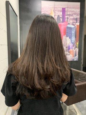 long layers with curtain bangs