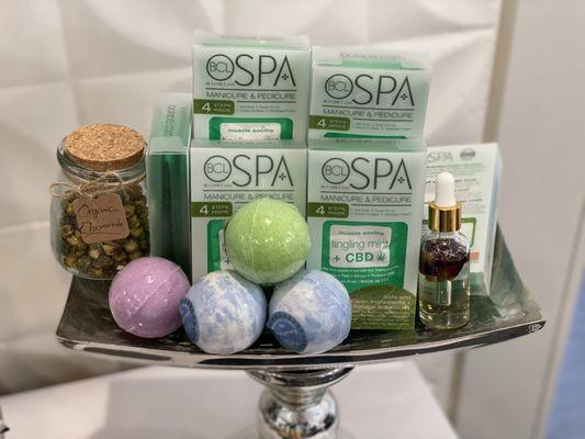 bath bombs , Organic Chamomile , organic massage Rose oil , spa package