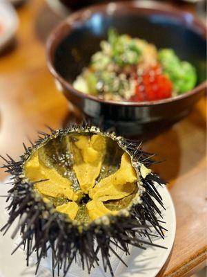 Sea urchin roe rice bowl