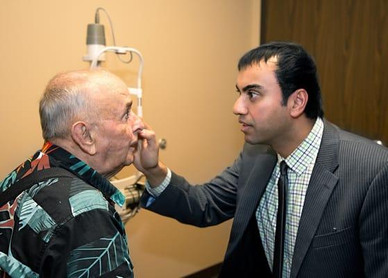 Dr. Sajja reviews the evaluation and discusses treatment options with the patient.