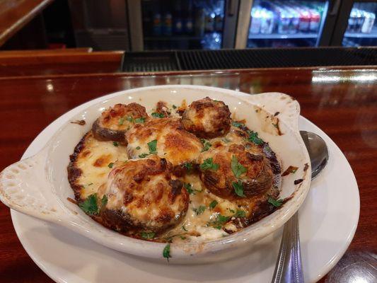 Stuffed mushrooms with a cream sauce...our fave