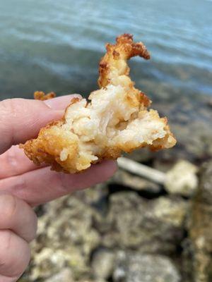 Chewy Innards of cracked conch.