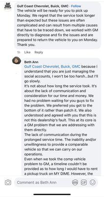 Reply to the dealership's generic non-apology response