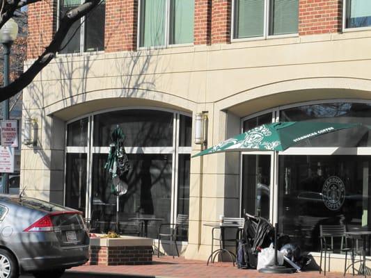 view of side windows to Starbucks