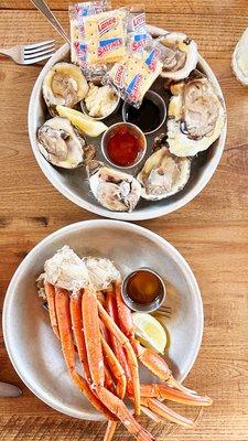 Snow crab and oysters