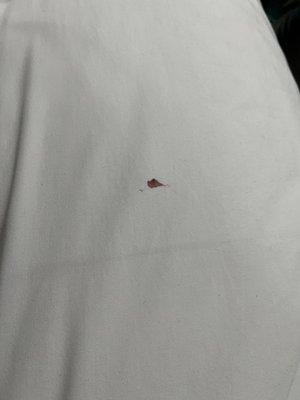 Dried blood.. Smack on top of the sheets