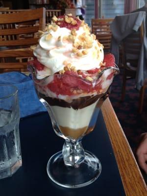 Two Rivers is the home of the ice cream sundae - just don't order it like my husband with EVERYTHING on it