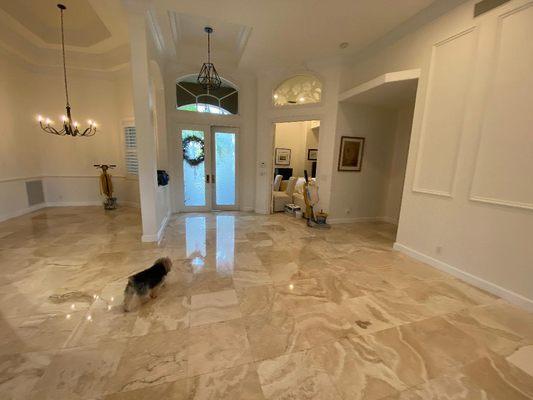 Living room polished marble