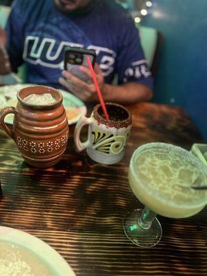 Horchata, michelada and margarita