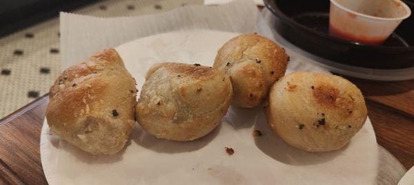 Garlic Knots... Order comes with 6.  Someone ate some before I got my picture.