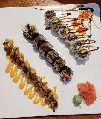 Spider roll, volcano roll