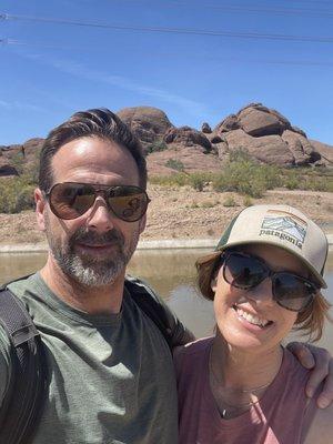 Rest stop along the canals. Really beautiful Sonoran desert landscape along the path adjacent to the Botanical Garden.