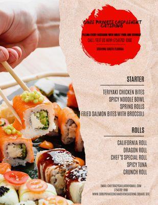 Sushi Menu