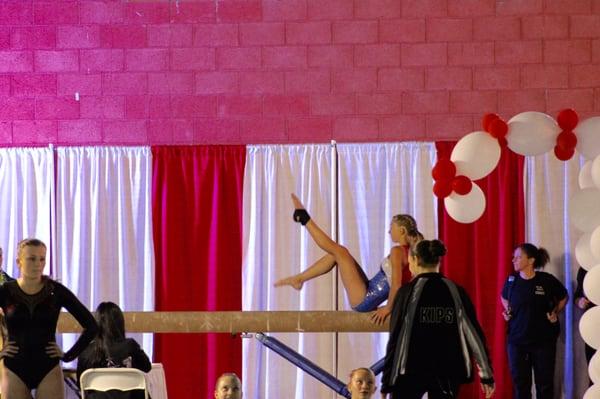 Aubri on Beam at State Championships