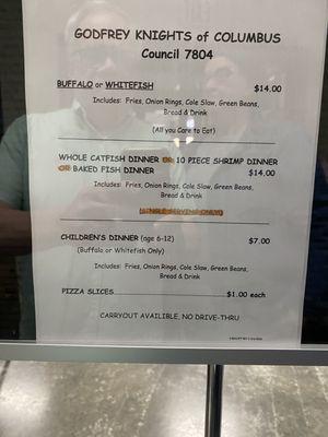 Fish Fry Menu