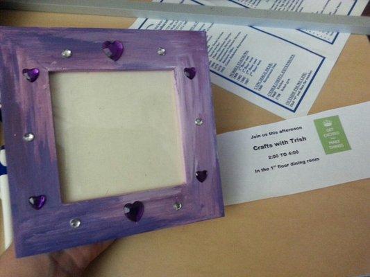 Frame I painted during craft activity