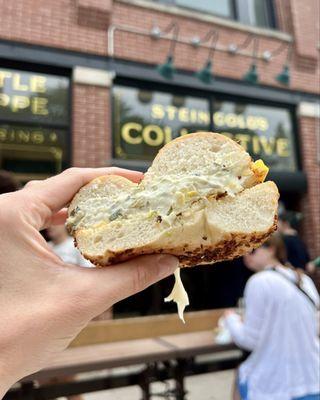 Egg + Swiss Cheese, Roasted Jalapeño Cream Cheese, Onion Bagel