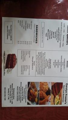 Lunch menu and restaurant info