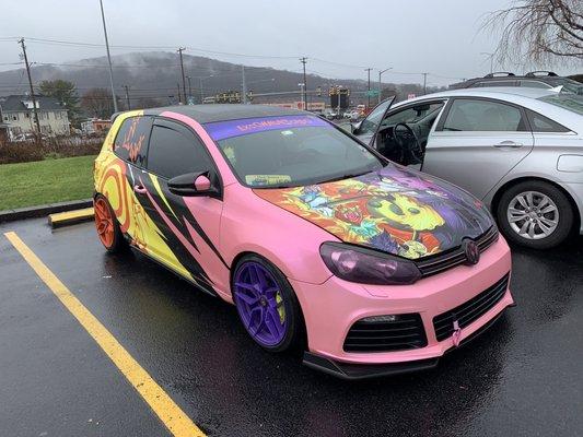 VW mosaic painted Car next to mine !!