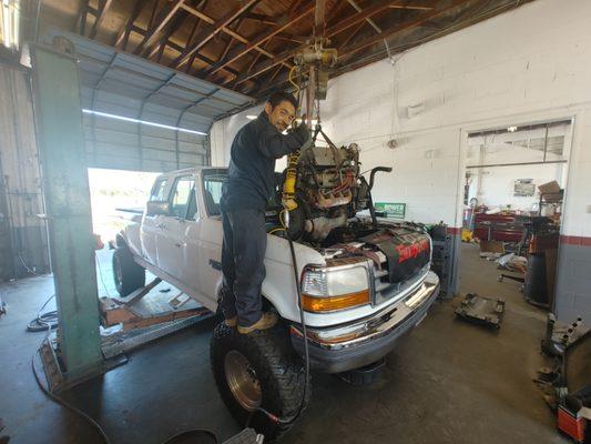 Ford engine going back in after reseal.