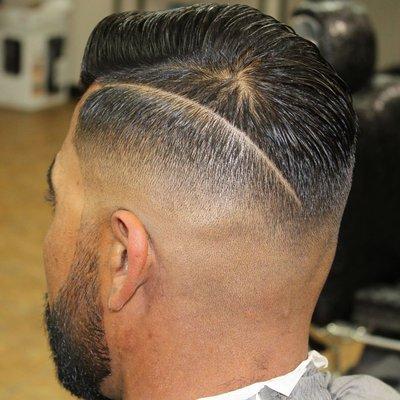 Combover fade with a hardpart