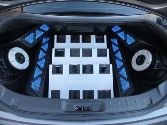 Fully custom and motorized trunk with lighting and dual Ipad Mounts