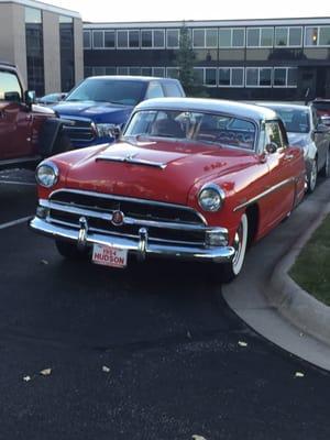 You never know what you'll see on this base. By his is a 1954 Hudson.