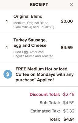 Under $5 for my order today!