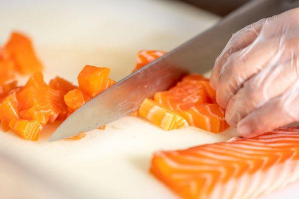 We have fresh fish delivered to our stores daily! And we filet it right before lunch to make the freshest poke bowl