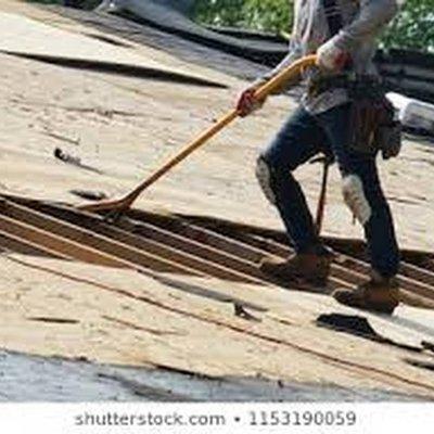 Roof demolition and job site cleanup