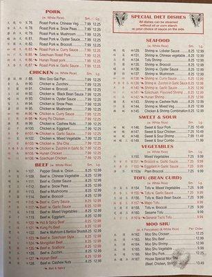 Menu as of 27Dec22